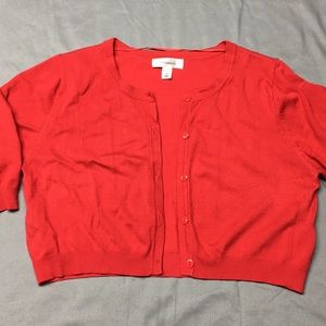 Dress Barn Red Crop Cardigan